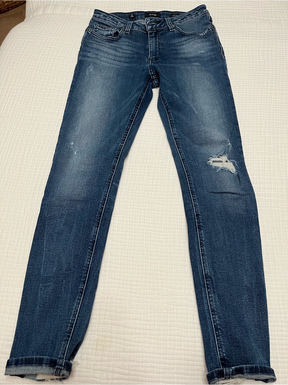Miss Me Skinny Jeans Size 27 Distressed Ankle Medium Blue